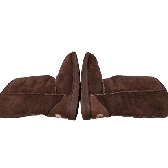 UGG Classic Tall Boot Youth 4 Dark Brown Suede Sheepskin Shearling Lined PullOn - Picture 7 of 16